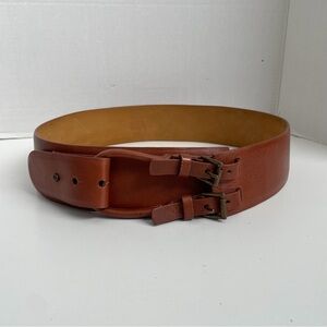 Worrh New York Belt Corset Double Buckle Wide Equestrian Camel Tan Brown Bronze